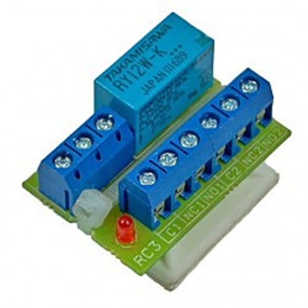 VANDERBILT INTERNATIONAL - Carte 1 relais adhesive, 2 contacts NO-NF, commande par bornier, LED de controle