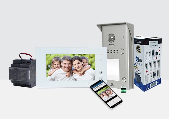 Gates France - KIT 7' BLANC DESIGN WIFI MeMOIRE + CAMERA SAILLIE