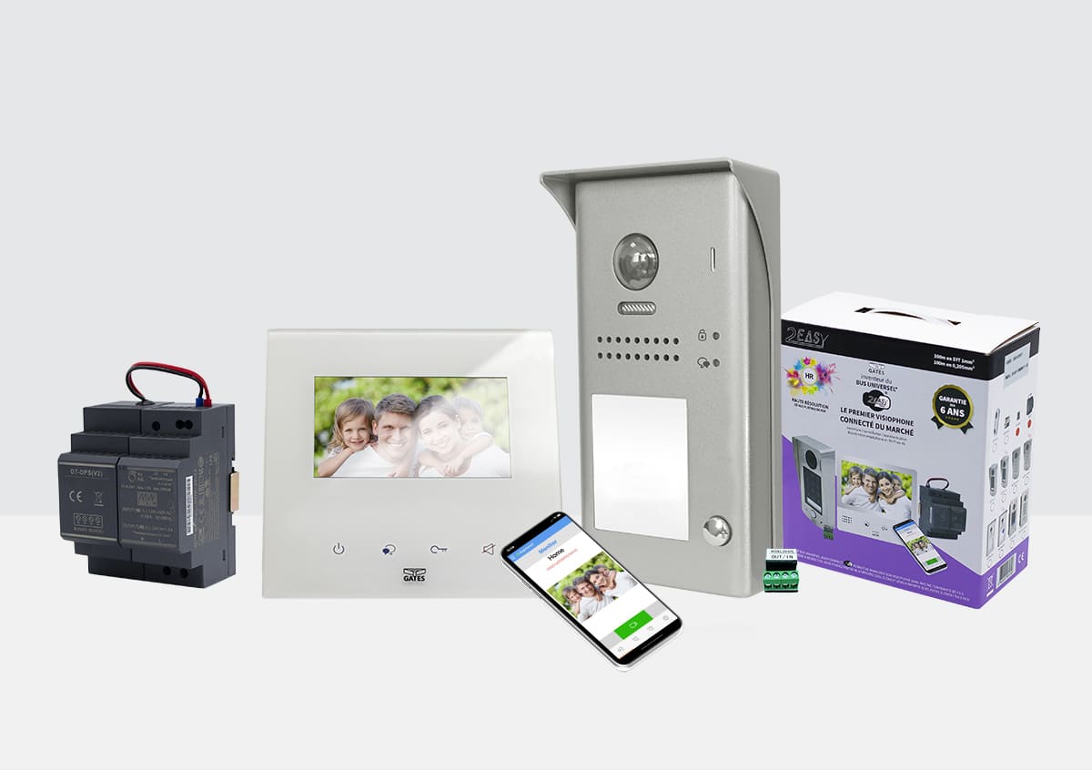 Gates France - KIT 4,3' BLANC DESIGN WIFI MeMOIRE + CAMERA SAILLIE