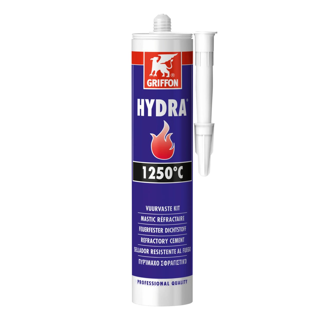 Griffon - HYDRA mastic réfractaire noir (1250°C) cartouche 600 G