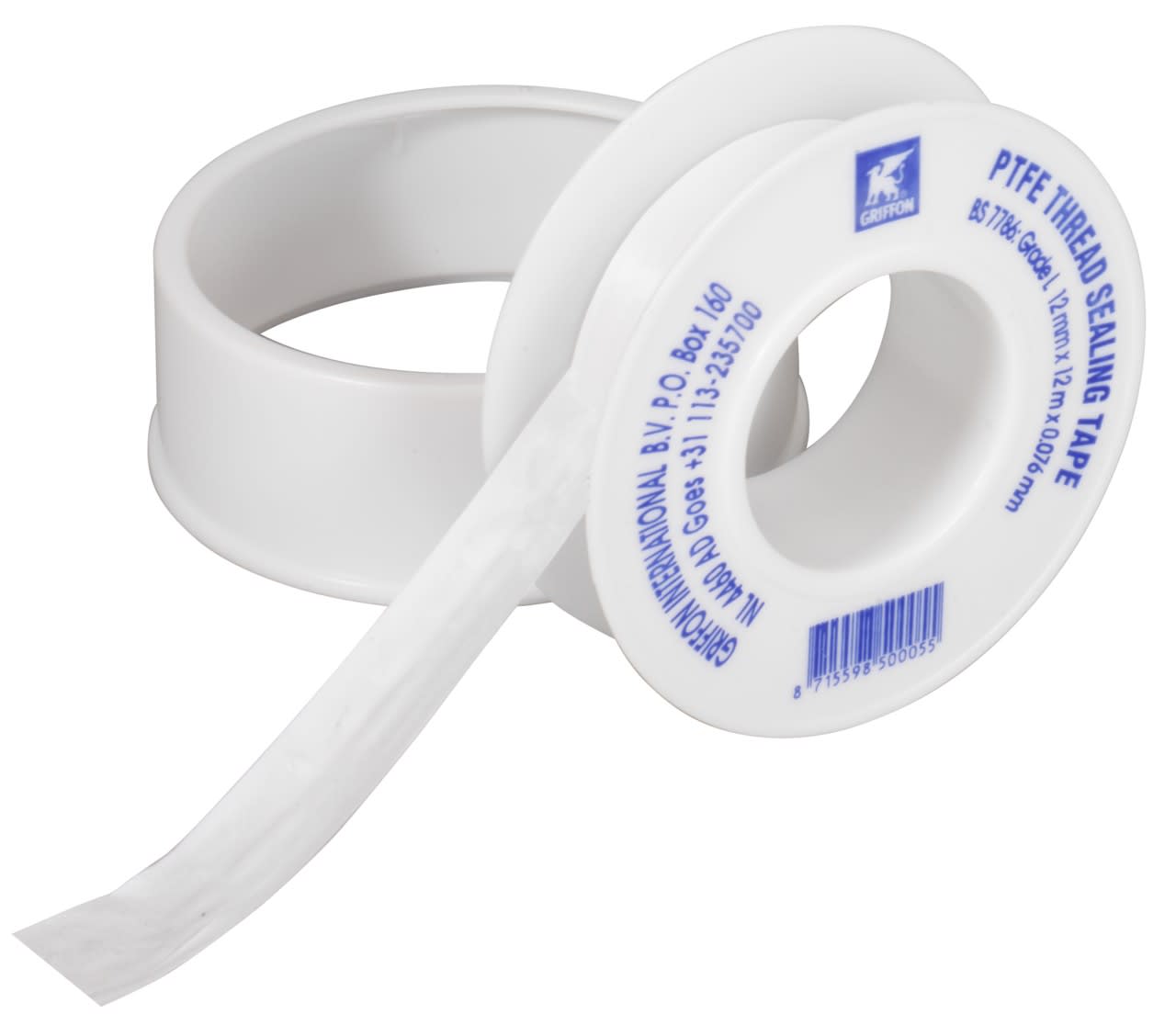 Griffon - Ruban PTFE standard 12 M X 12 MM X 0.076 MM