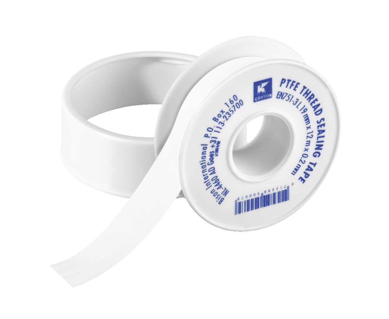 Griffon - Ruban PTFE Professionnel 12 M X 19 MM X 0.20 MM