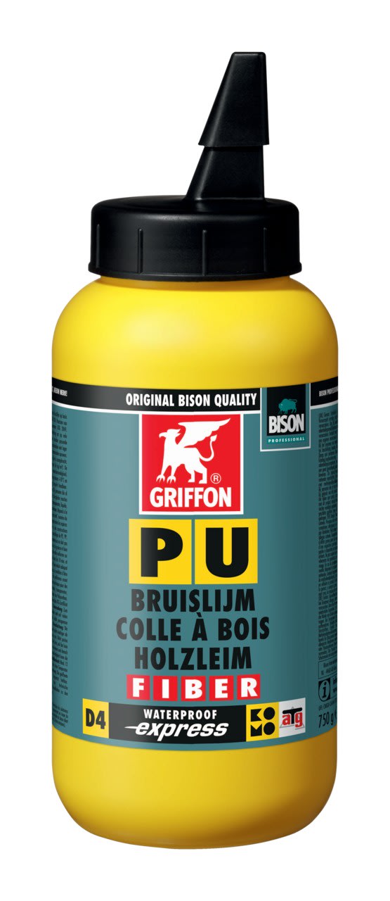 Griffon - Colle PU Fiber D4, base PU, renforcée de fibres - pot 750 G transparent