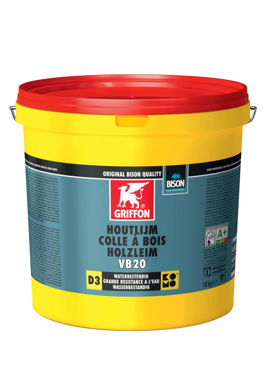 Griffon - Colle à bois VB20 blanche D3 - seau avec bec verseur 10 KG