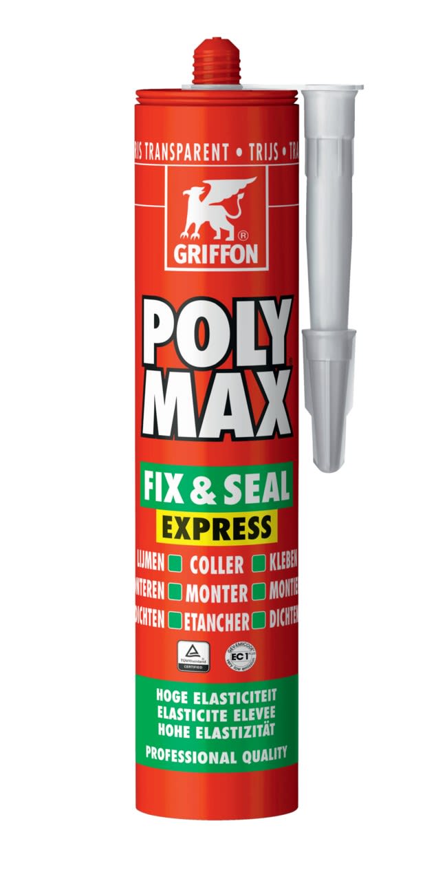 Griffon - Poly Max Fix&Seal Express gris transparent - cartouche 300 G