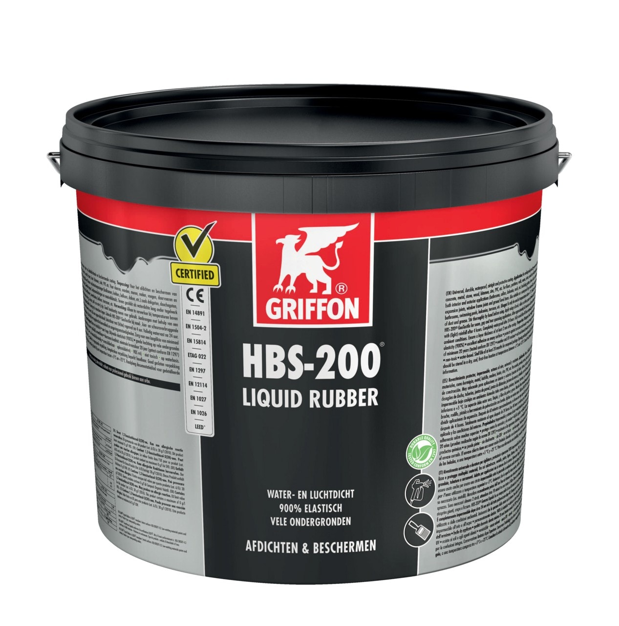 Griffon - HBS-200 Caoutchouc liquide 16L - Etanchéifier les surfaces à l'eau et à l'air