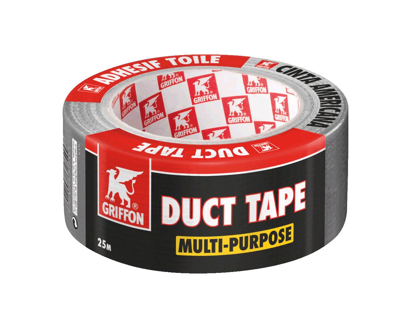 Griffon - Adhésif toilé gris 25 M x 48 MM