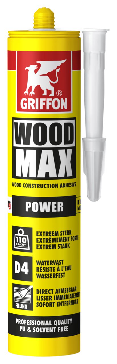 Griffon - Wood Max Power colle à bois sans solvant ni PU - cartouche 380 G