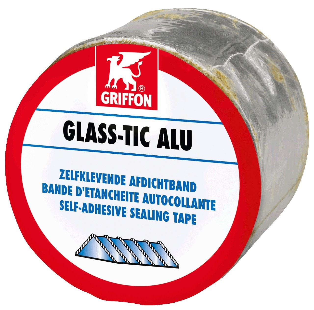 Griffon - GLASS-TIC ALU bande d'étanchéité aluminium - base pétrolatum 10 M x 10 CM