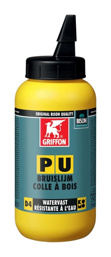 Griffon - PU colle bois D4, monocomposante, liquide, base PU - pot 750G brun (transparent)