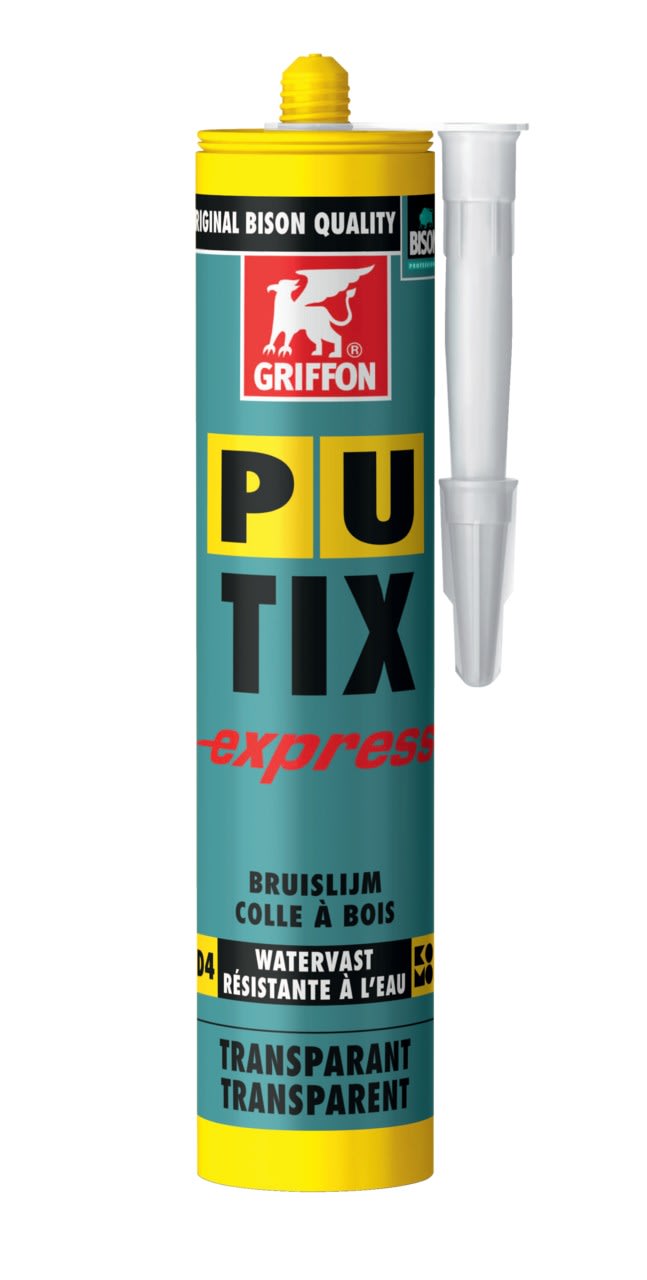 Griffon - PU-TIX Express colle a bois D4 a 1 composant, base PU - cart. 340 G transparent