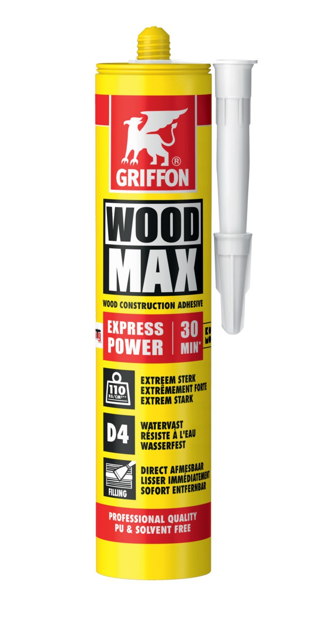 Griffon - Wood Max Express Power colle a bois sans solvant ni PU - cartouche 380 G