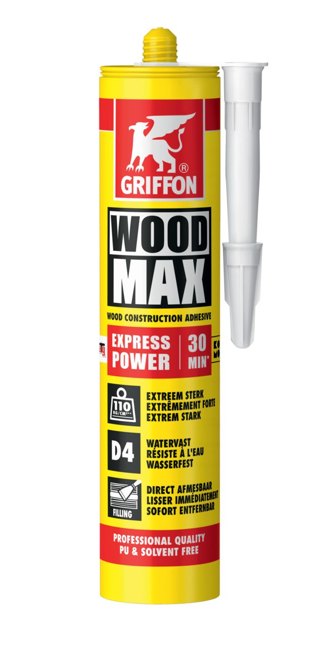 Griffon - Wood Max Express Power colle à bois sans solvant ni PU - cartouche 380 G