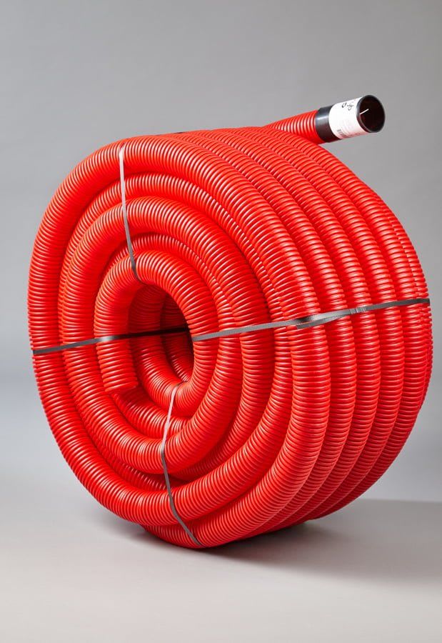 Elydan - Fourreau de protection TPC pour câbles DN63 - Couleur rouge - Couronne 25M