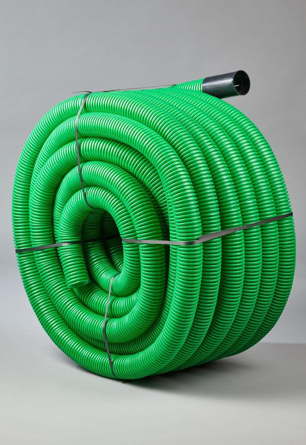 Elydan - Fourreau de protection réseaux télécoms DN63 - Couleur vert - Couronne 10m