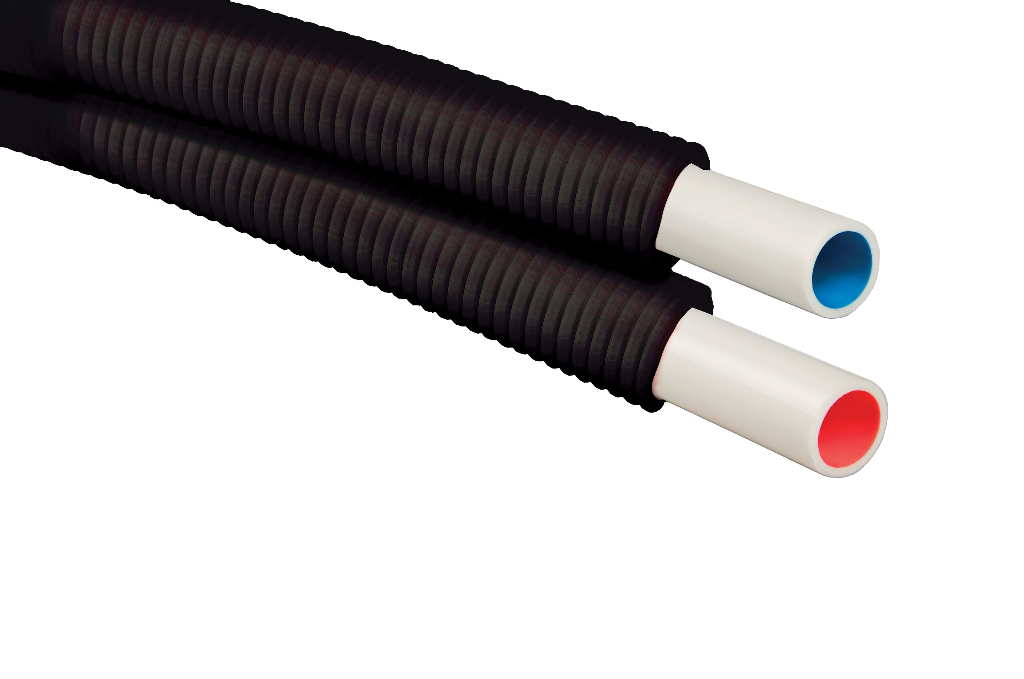 Elydan - CALINEO Tube PE-RT Ø16 pré-gainé DUO Ø26 - Gaine noire - 50M