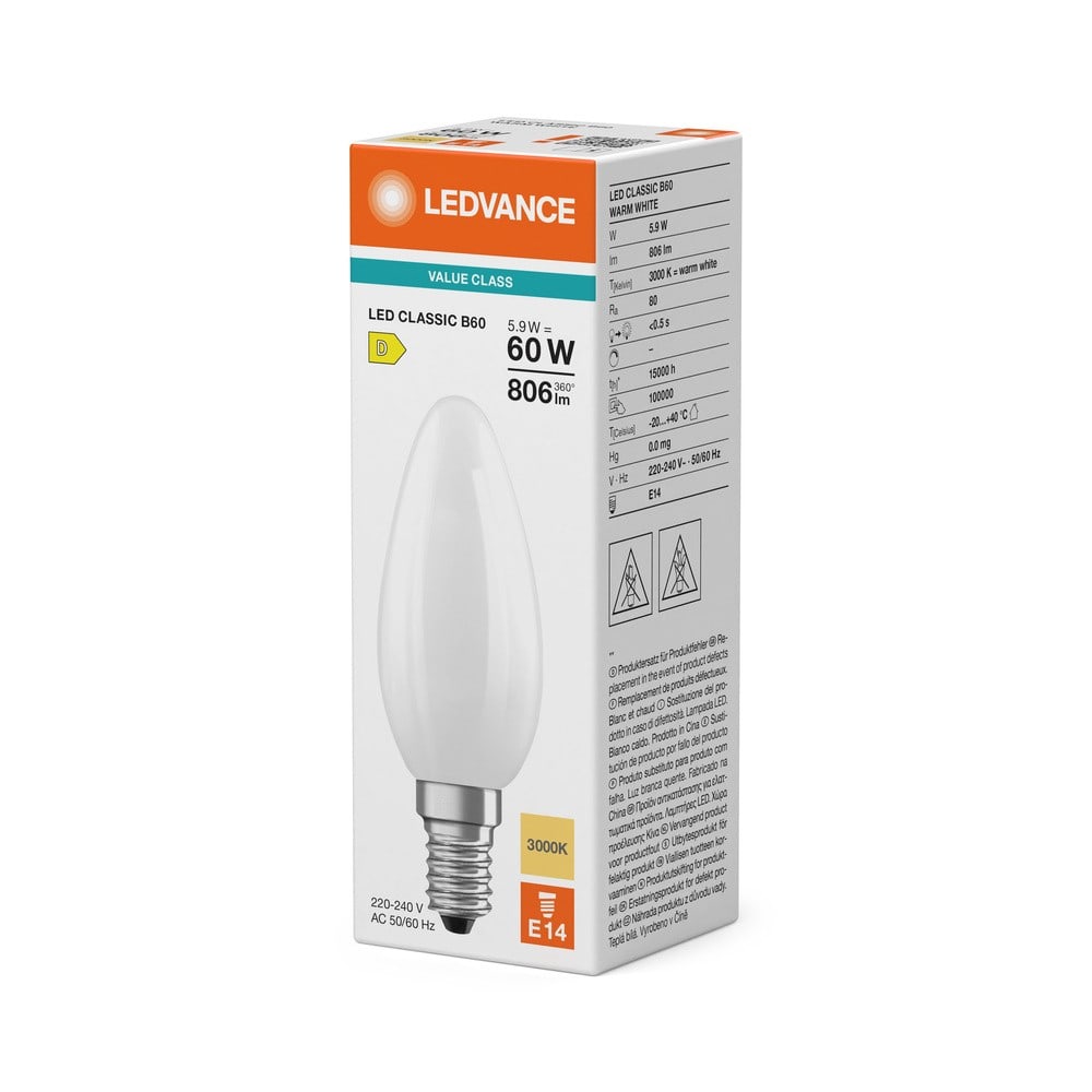 Ledvance - LED CLASSIC B V 35,00 mm-5,9 W-806 lm-3000 K-E14-10000 h