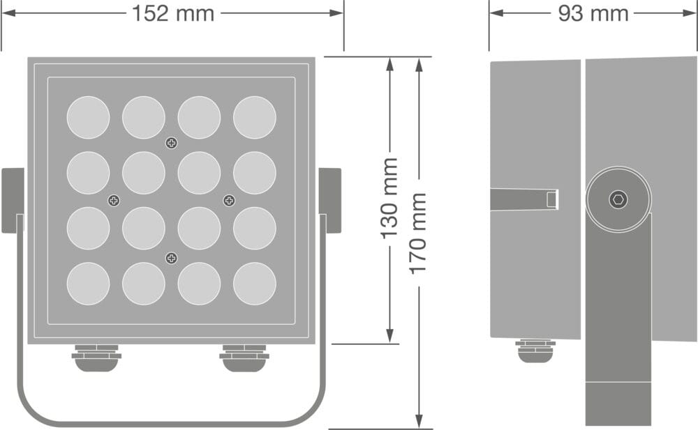 Ledvance - Projecteur architectural Carré DALI 36W/4000K 3600lm 10° Sym IP66/IK08 Noir