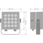 Ledvance - Projecteur architectural Carré DALI 36W/4000K 3600lm 10° Sym IP66/IK08 Noir