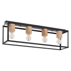 Ledvance - LDV Decor NAIROBI PLAFON E27 Bois Noir Ledvance