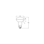 Ledvance - LEDV LED R80 V 8.5W 827 E27 - 36 ° - 670 lm - 2700 K - IRC80