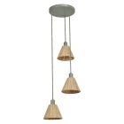 Ledvance - LDV Susp. ronde trio déco RAFFIA à culot E27 vert - lampe non incluse LEDVANCE