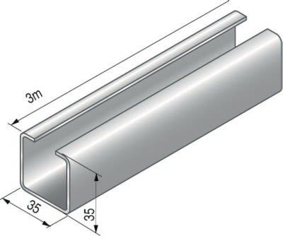 NIEDAX - Rail C 35x35x2.00, série SU 35, 3m, SZ