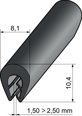 NIEDAX - Jonc de protection 500 noir, 1m