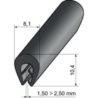 NIEDAX - Jonc de protection 500 noir, 1m