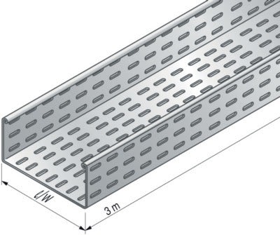 NIEDAX - Dalle perforée BS à bords roulés fermés de sécurité, 48x604, 3 m, inox 304L