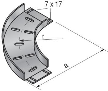 NIEDAX - Virage 90° pour rail Télex en C, largeur 30, GC