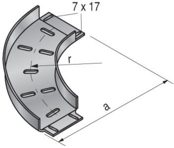 NIEDAX - Virage 90° pour rail Télex en C, largeur 75, SZ