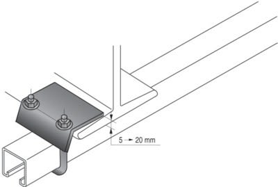 NIEDAX - Pince étrier STRUT 41x41, fixation sur IPN, finition inox 316L