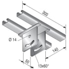 NIEDAX - Plaque de tête double KUGPK 5050, GC, pour rail U 5050
