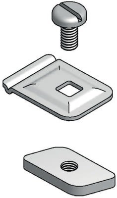 NIEDAX - Clame KLWC 16 GC pour cornière de séparation RW livrée avec vis et écrou.