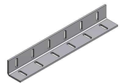 NIEDAX - Profilé cornière en L, 40x40x4, longueur 2m, perforations 7x25, finition LAC