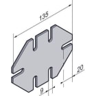 NIEDAX - Gousset double croix, pour C35x35, Gamme SU 35, finition EZ