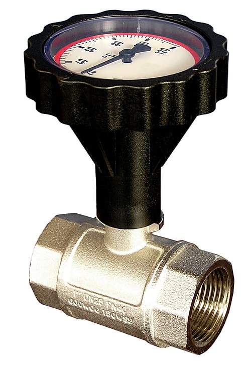 BRV - Vanne d'arret art. 520 TER 1-2 Thermometre Rouge