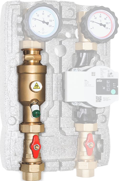 BRV - Kit transf. module direct DN20. Filtre magn-bouchon et joint-robinet a boisseau