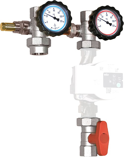 BRV - KIT DE CONN POUR CIRC 1 DEPART+RETOUR DIMENSION 1 AVEC VANNE BY-PASS DIFF