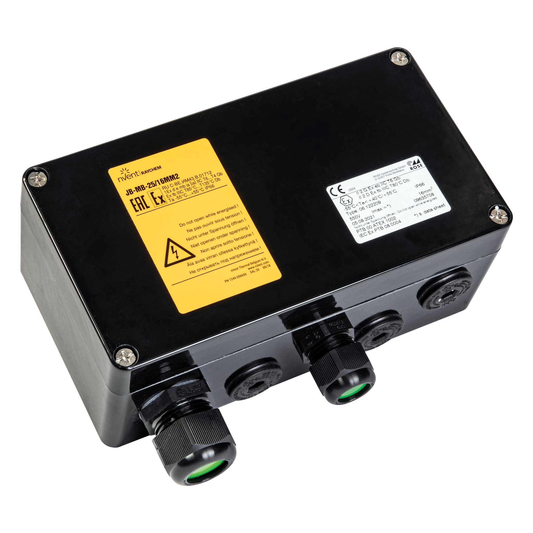 Raychem - Boîte de regroupement modulaire, 4xM25, 1xM32, bornes 16 mm2, zones dangereuses,