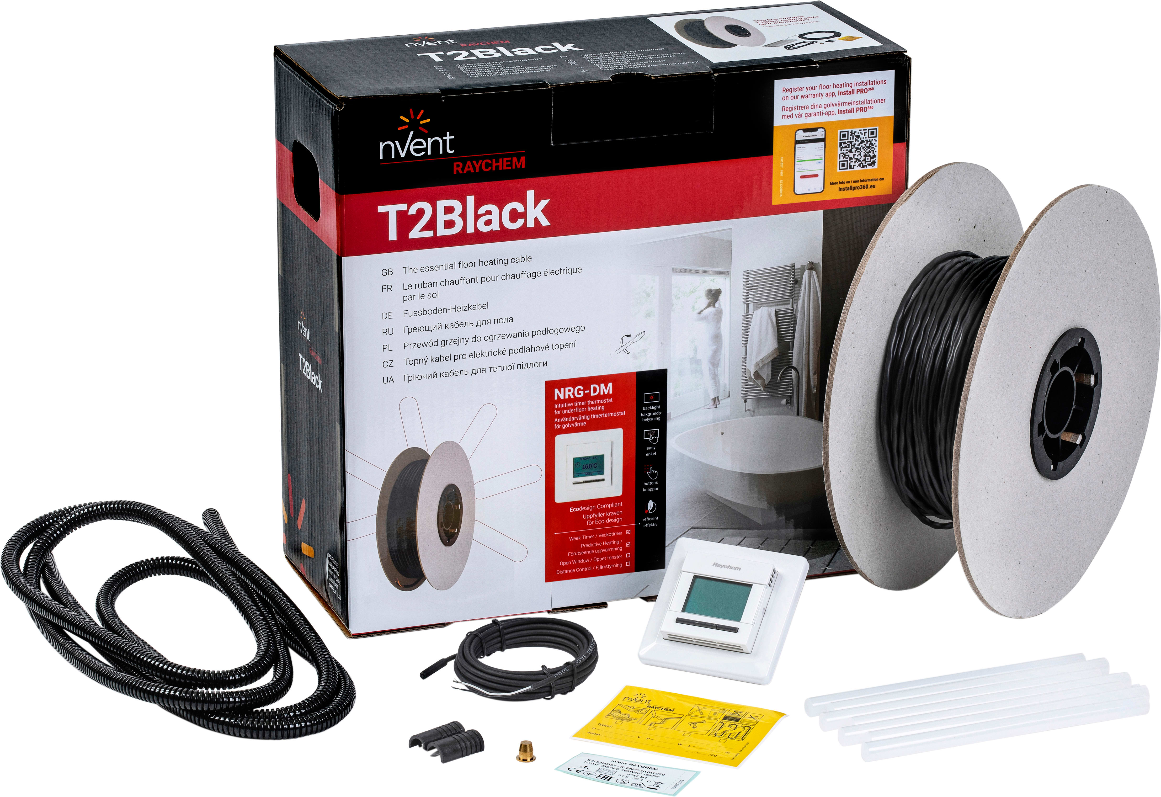 Raychem - Kit ruban chauffant puiss const, 230 V, 12 W/m, 46,0 M, 565 W, thermostat NRG