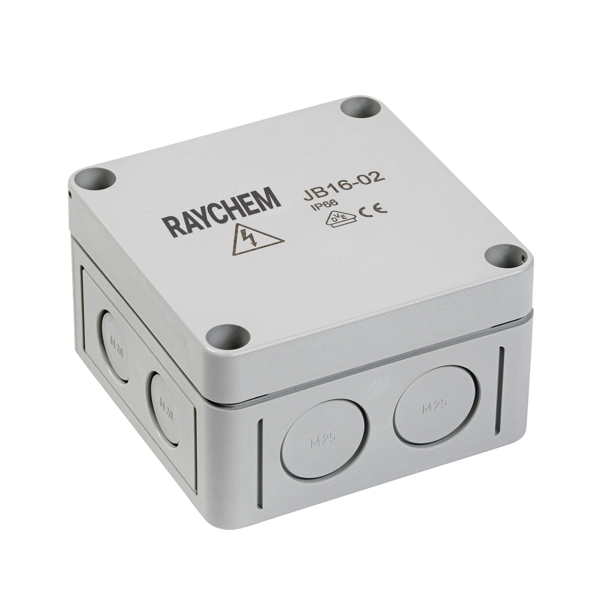 Raychem - Boîte de jonction pour zones non-dangereuses, IP66, 4 entrées, grise