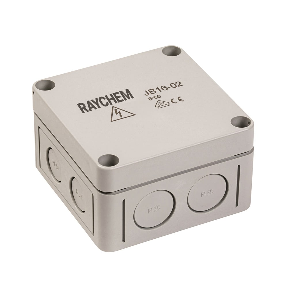 Raychem - Boîte de jonction pour zones non-dangereuses, IP66, 4 entrées, grise