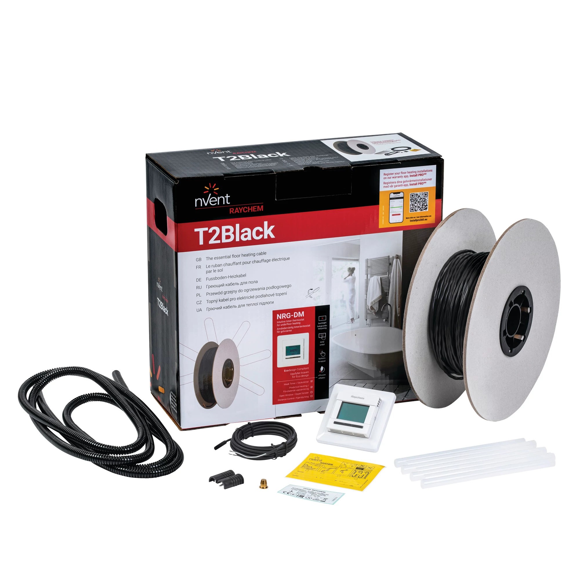 Raychem - Kit ruban chauffant puiss const, 230 V, 20 W/m, 74,0 M, 1490 W, thermostat NRG