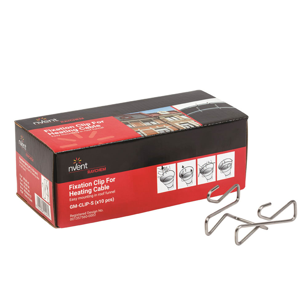 Nvent Raychem - Clip de fixation des rubans chauff GM-2X et GM-2XT sur large tuyau de descente