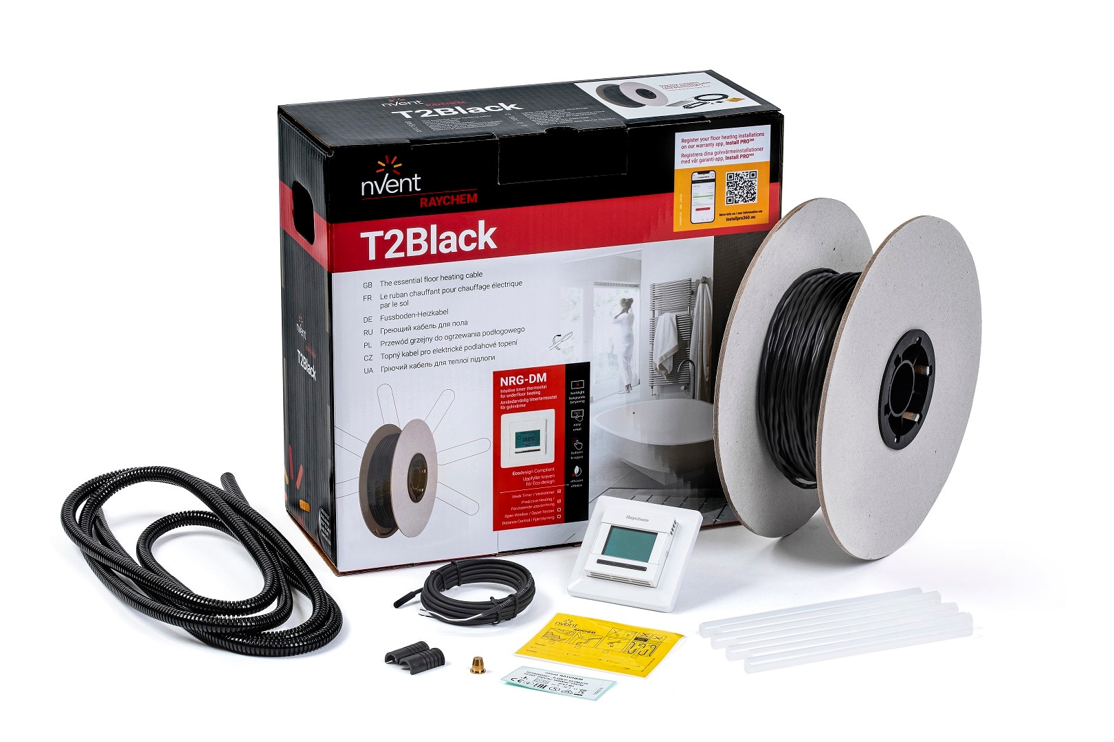 Raychem - Kit ruban chauffant puiss const, 230 V, 12 W/m, 175,0 M, 2200 W, thermostat NRG