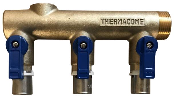 THERMACOME - Collecteur/Distributeur à sertir avec vannes DN 12 - 3 circuits