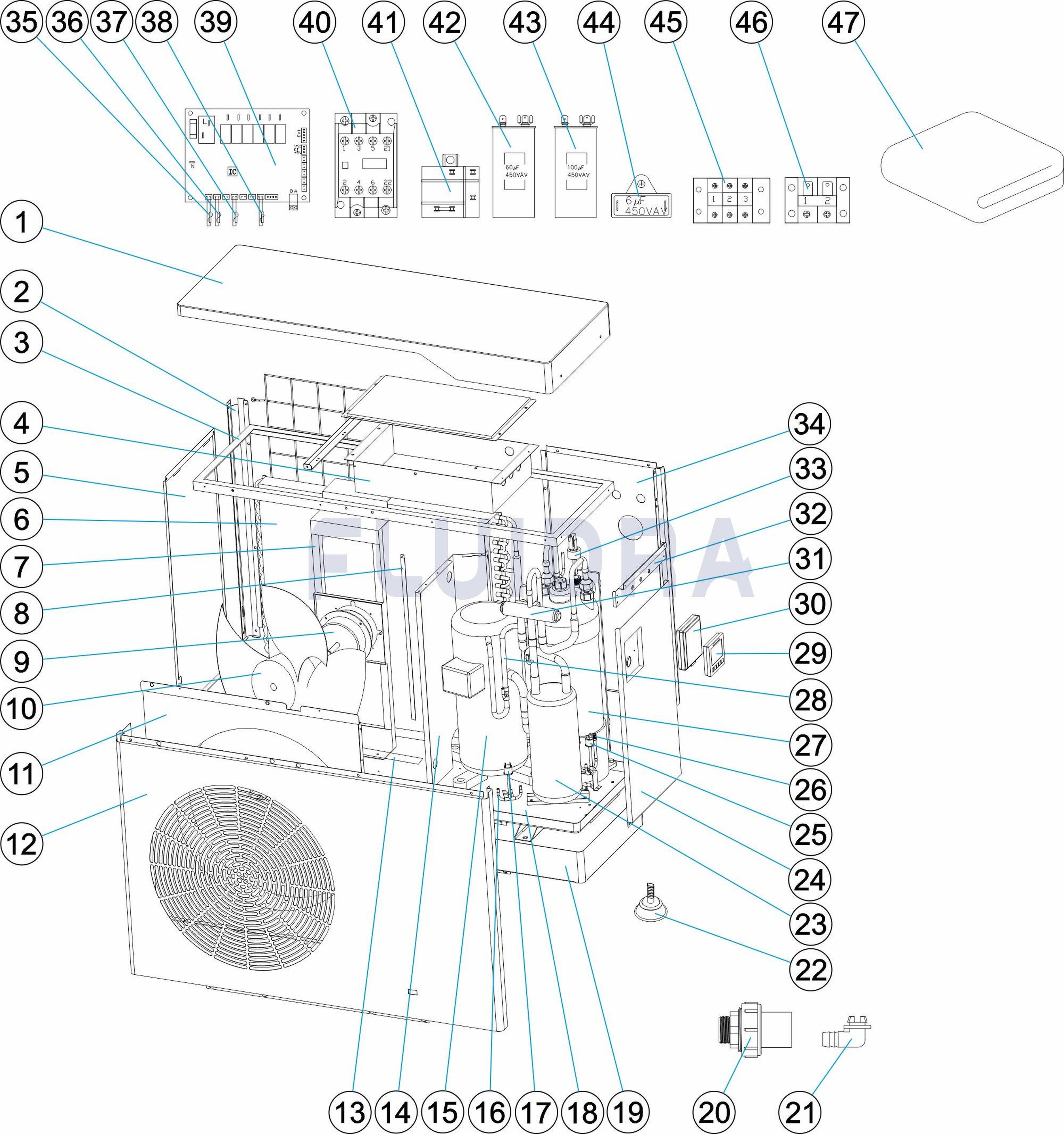 Zodiac - Pac Piscine Privée Zodiac Pm40 Md8 R410A 13,5/18,5Kw Bassin Max 90M3