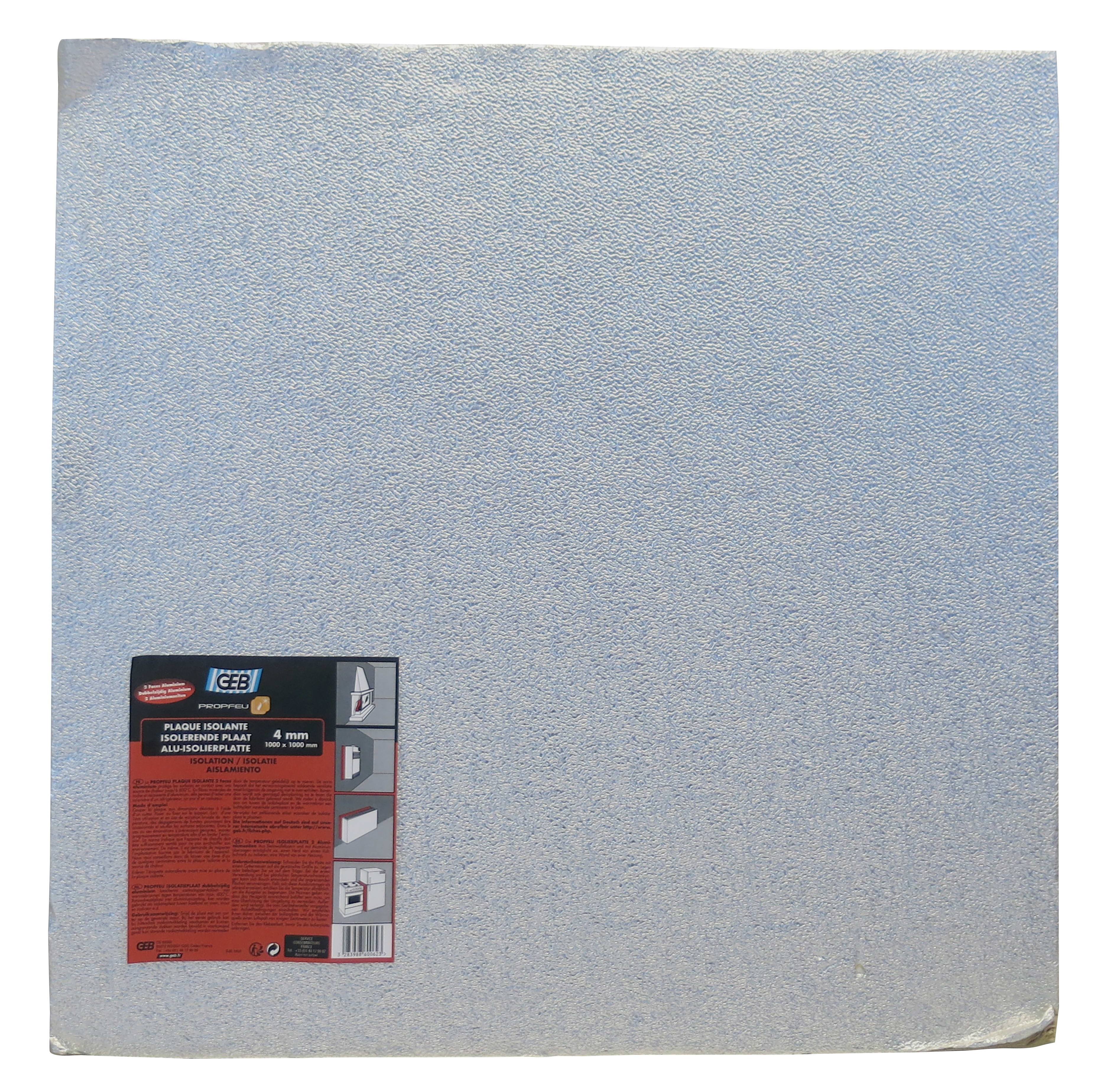 GEB - PLAQUES ISOLANTES 2 faces aluminium plaque 1000 x 1000 ép. 4 mm